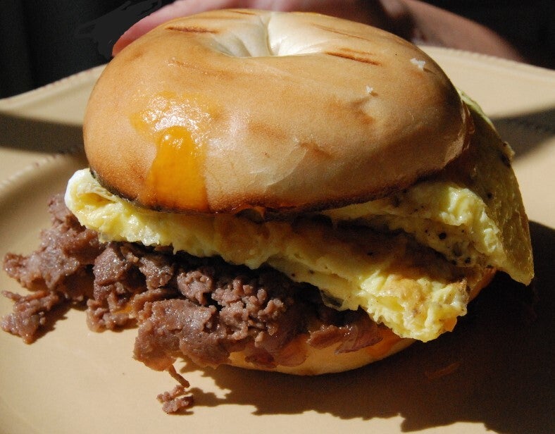 Steak, Egg & Cheese Bagel GrindOn Coffee Company